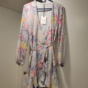 Farrow floral wrap dress NWT